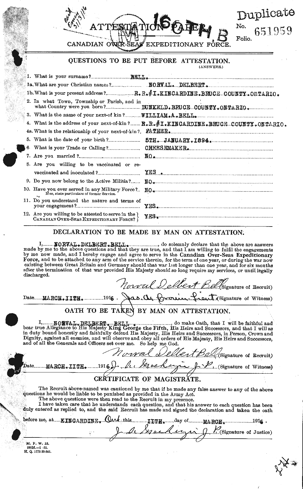 Personnel Records of the First World War - CEF 234576a