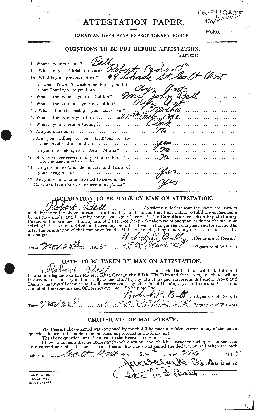Personnel Records of the First World War - CEF 234688a