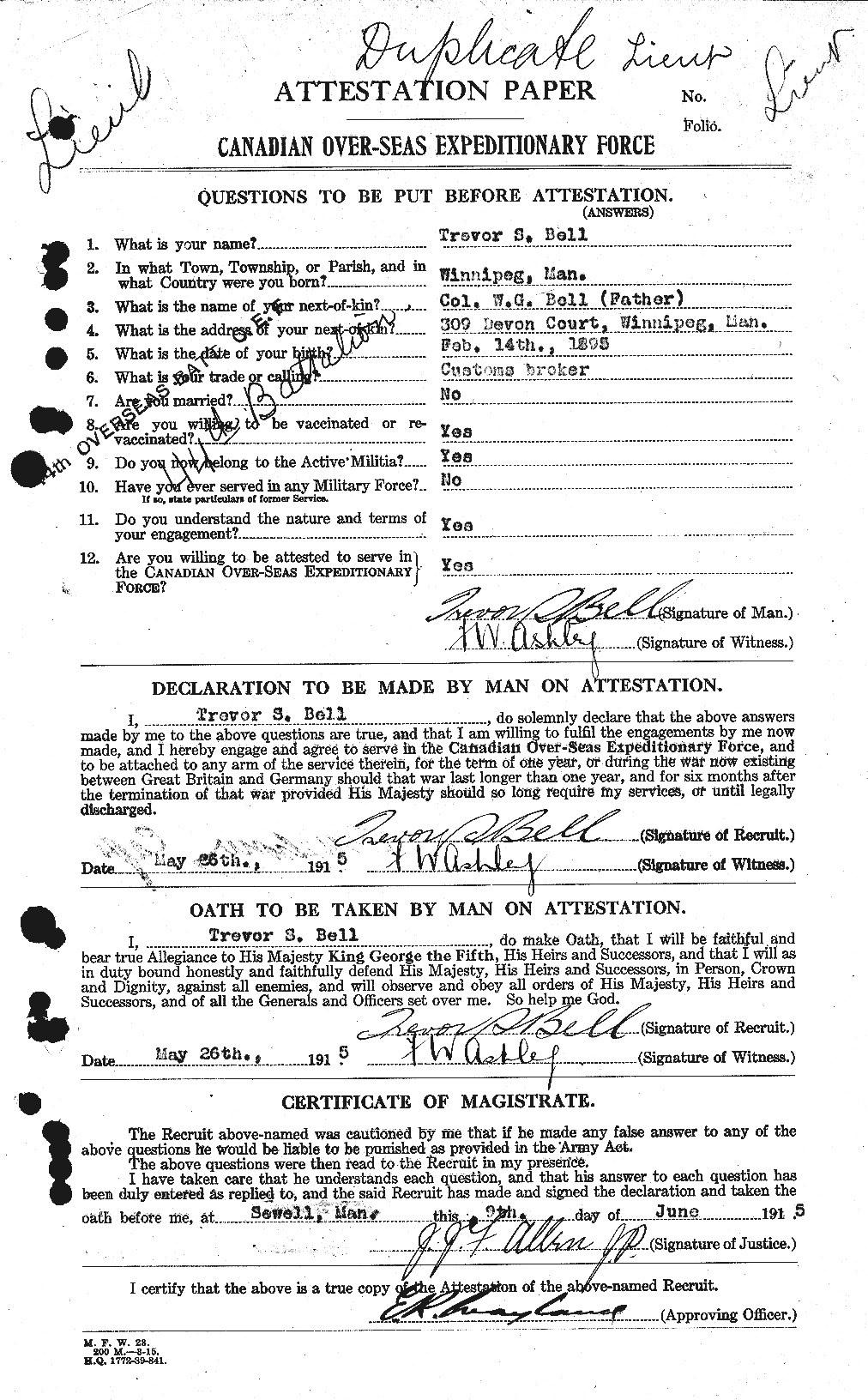 Personnel Records of the First World War - CEF 234774a