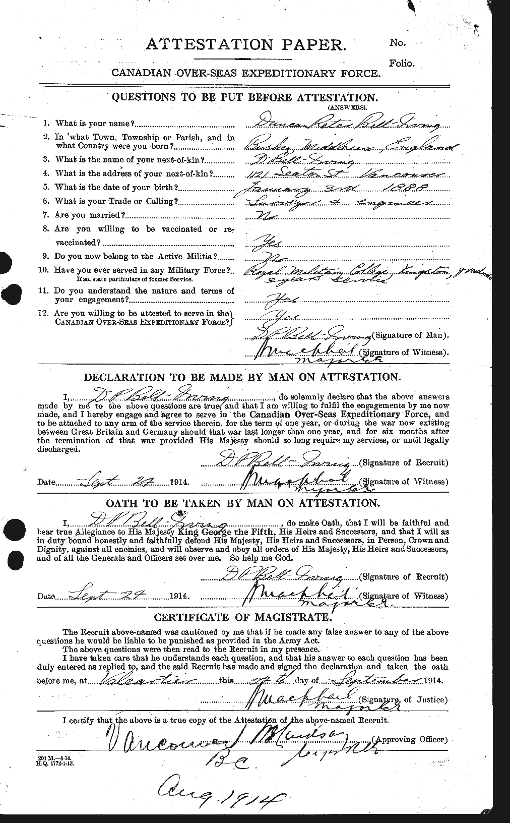 Personnel Records of the First World War - CEF 234948a