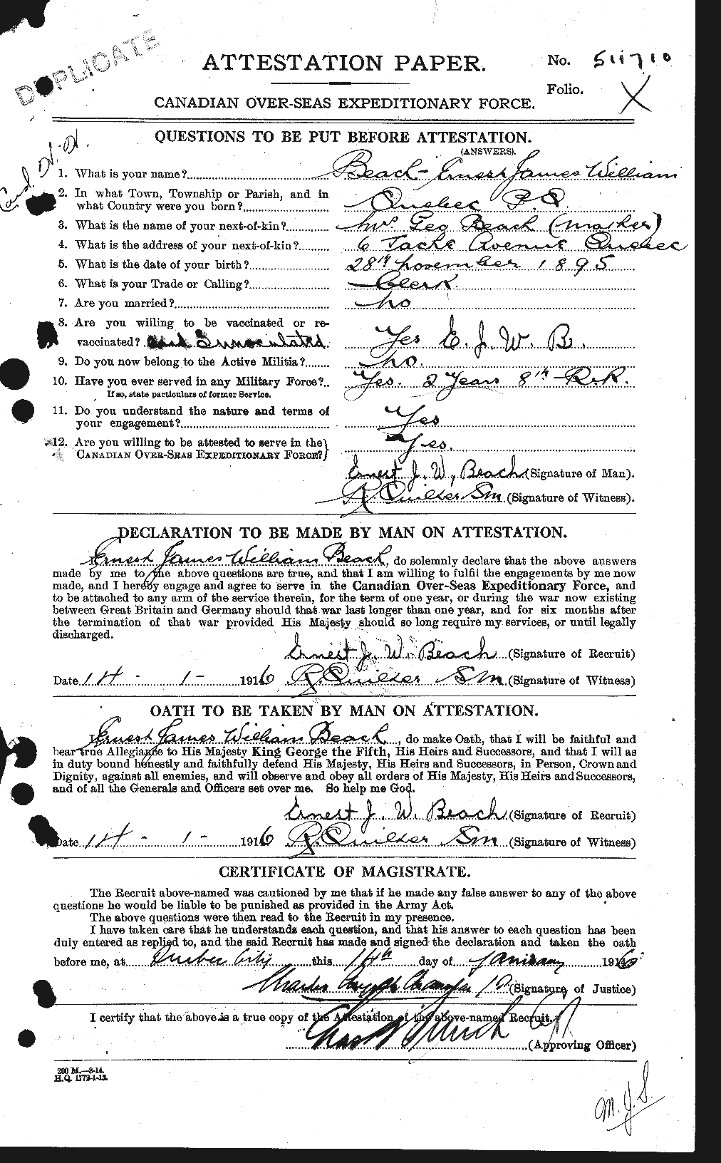 Personnel Records of the First World War - CEF 235095a