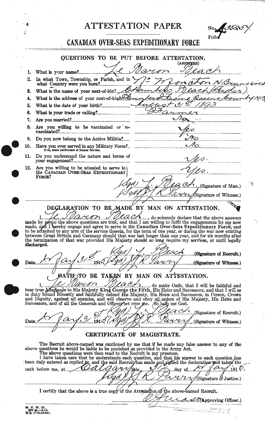 Personnel Records of the First World War - CEF 235124a