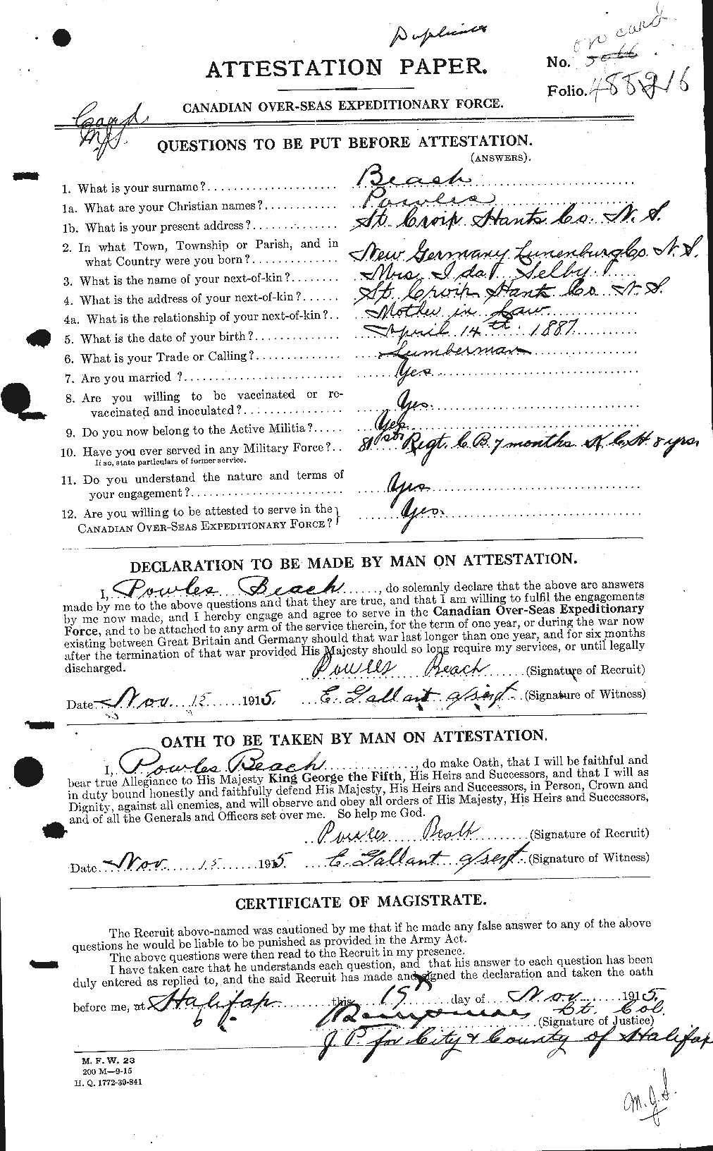 Personnel Records of the First World War - CEF 235135a