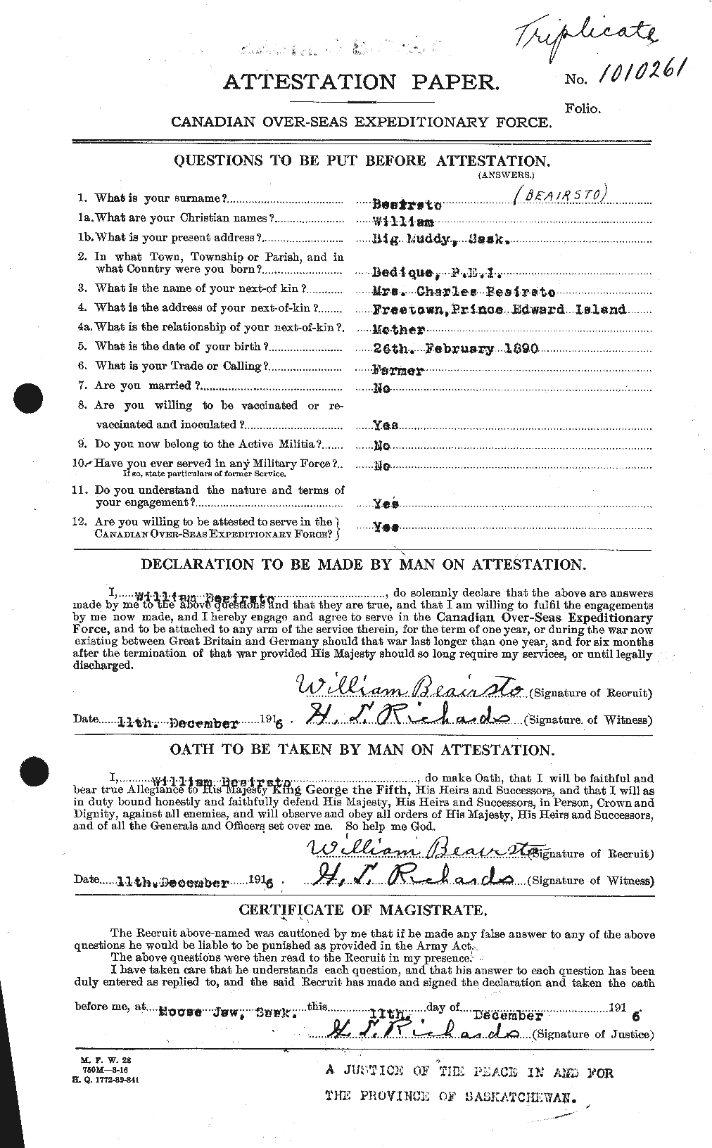 Personnel Records of the First World War - CEF 235259a