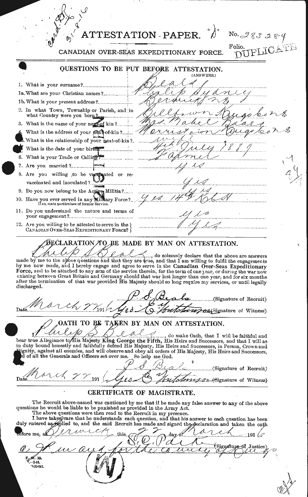 Personnel Records of the First World War - CEF 235394a