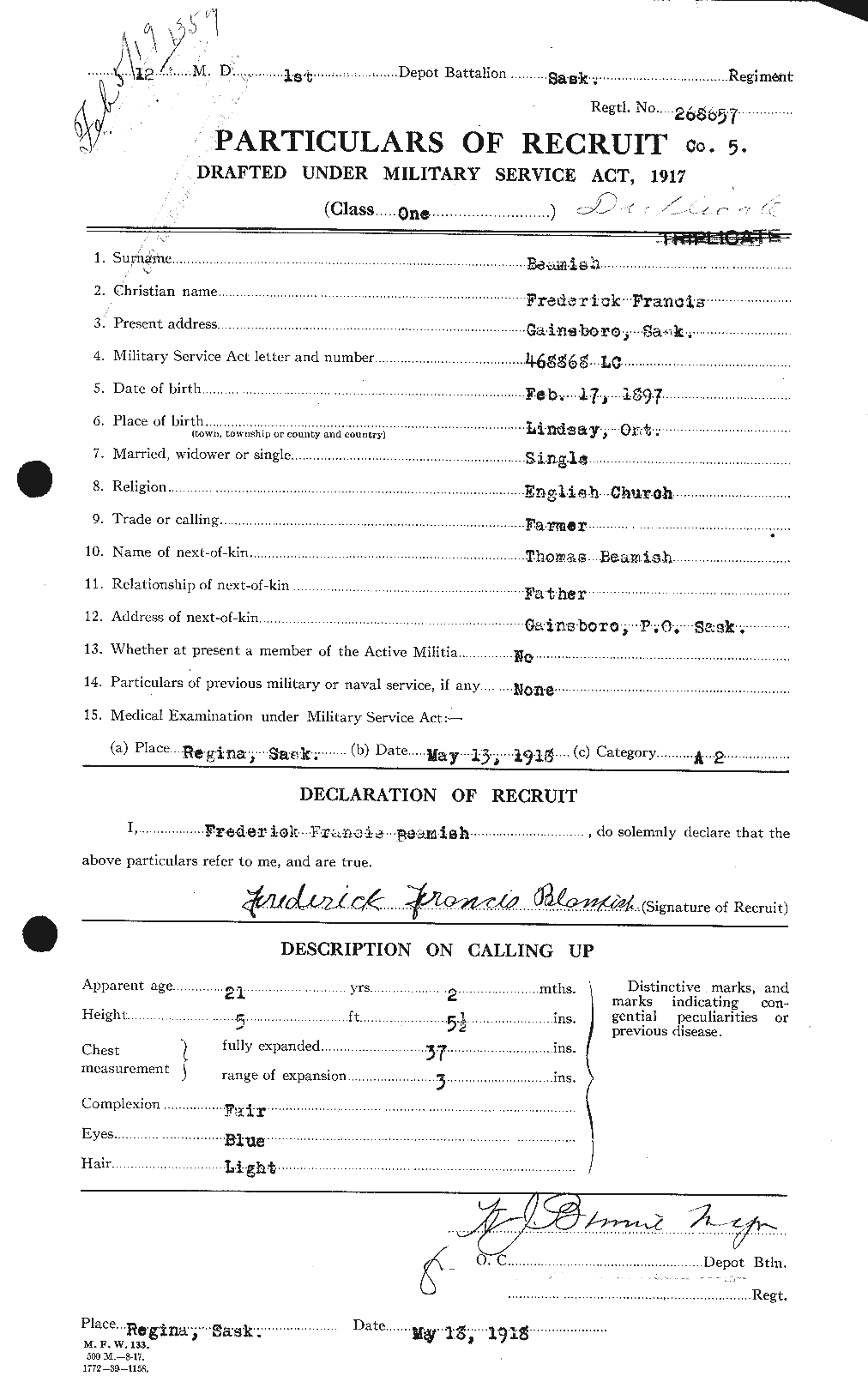 Personnel Records of the First World War - CEF 235447a