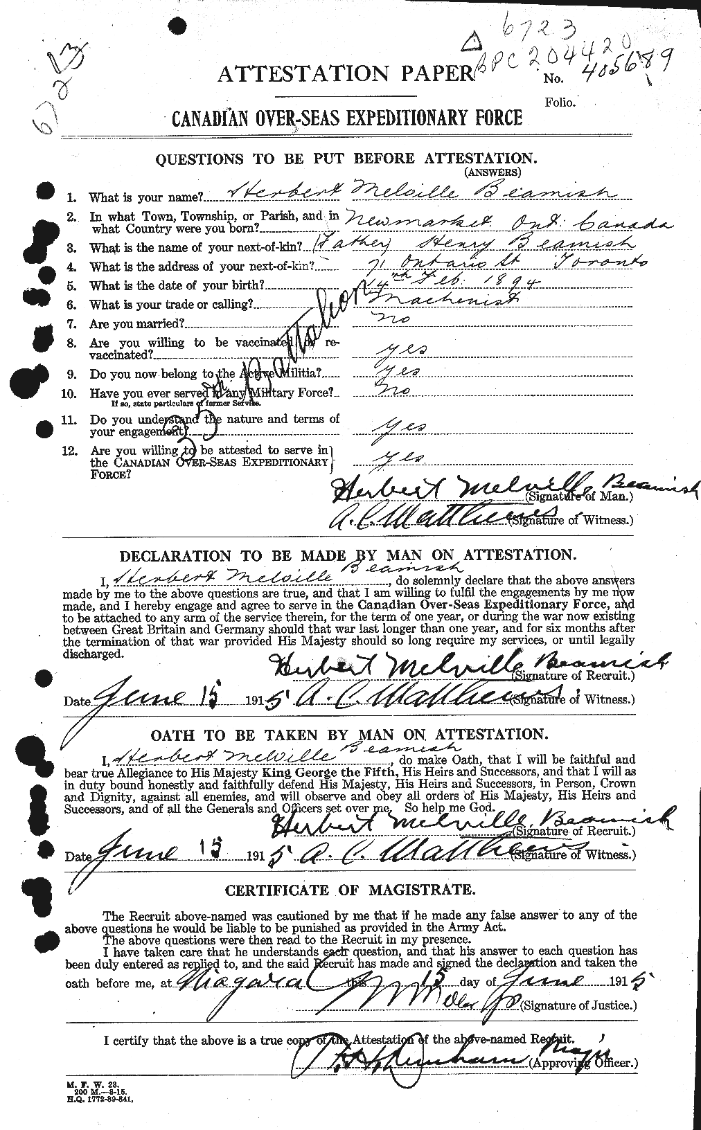 Personnel Records of the First World War - CEF 235457a