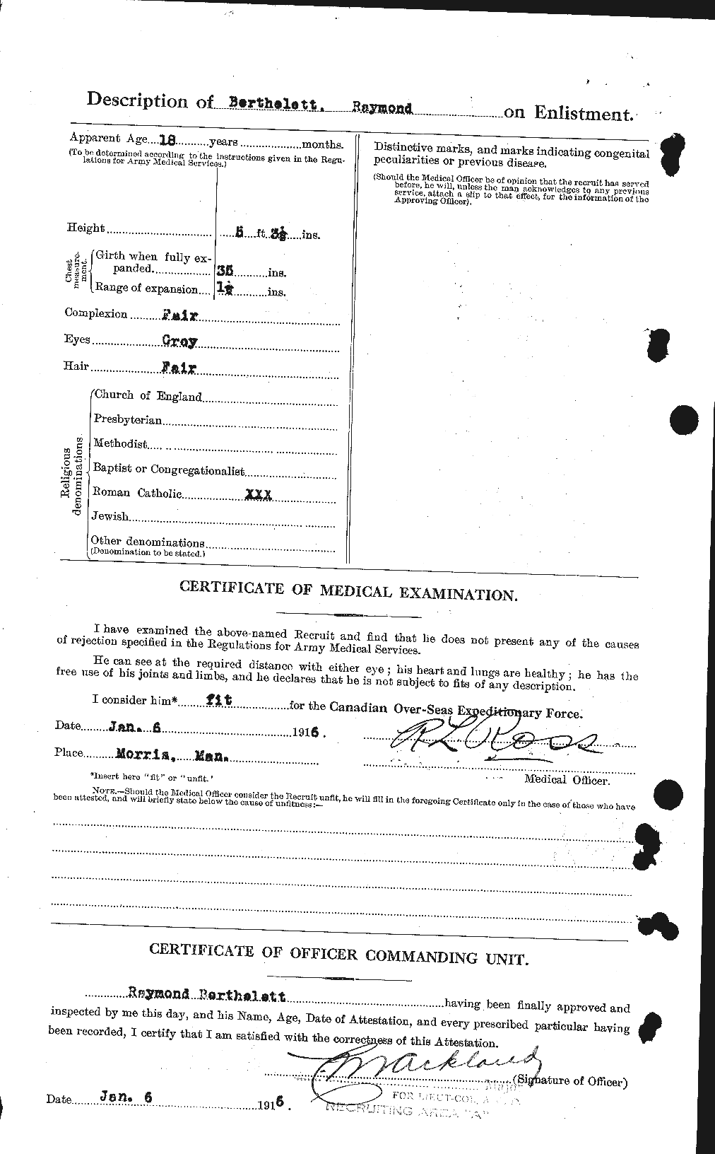 Dossiers du Personnel de la Première Guerre mondiale - CEC 235580b