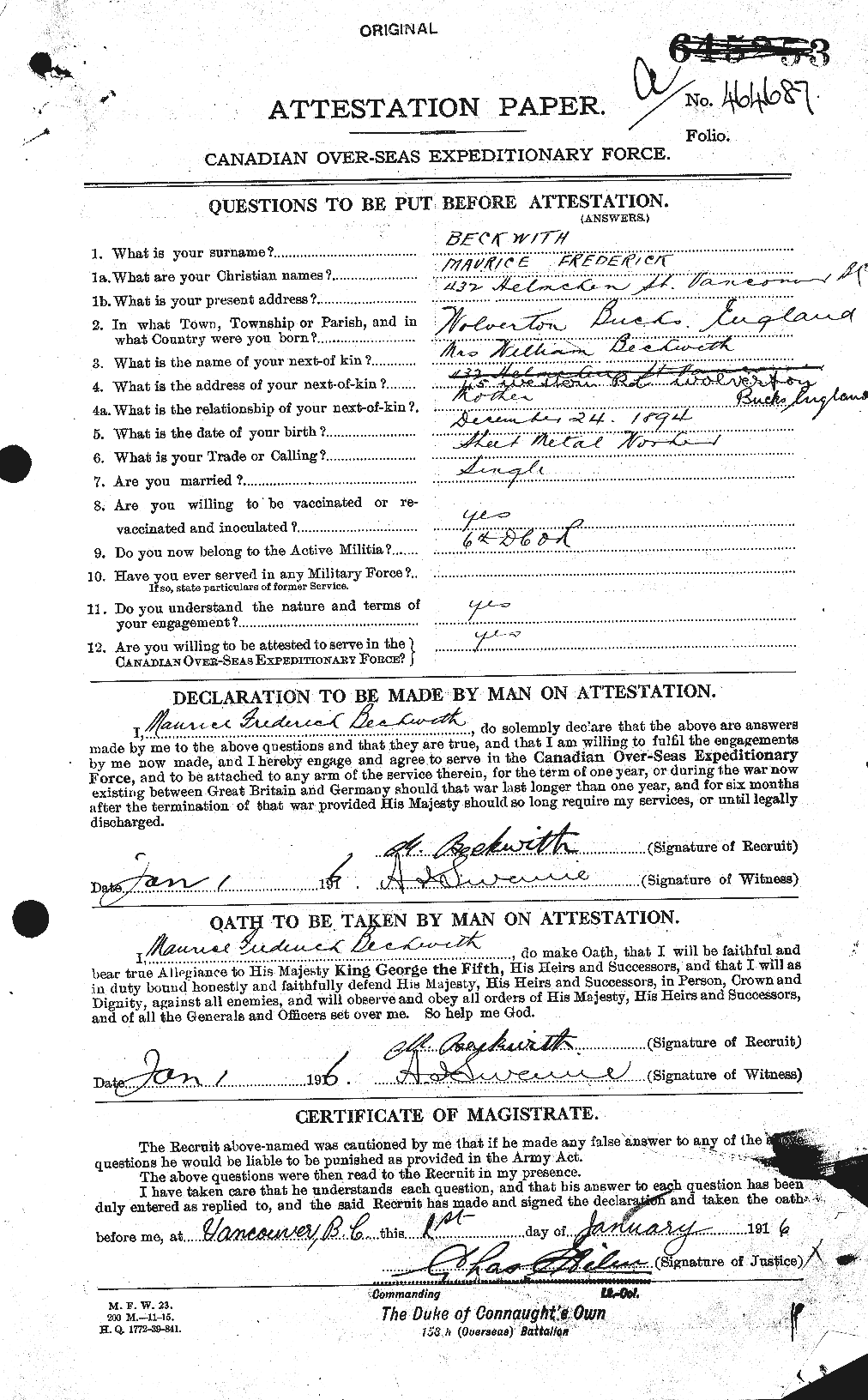 Personnel Records of the First World War - CEF 235922a