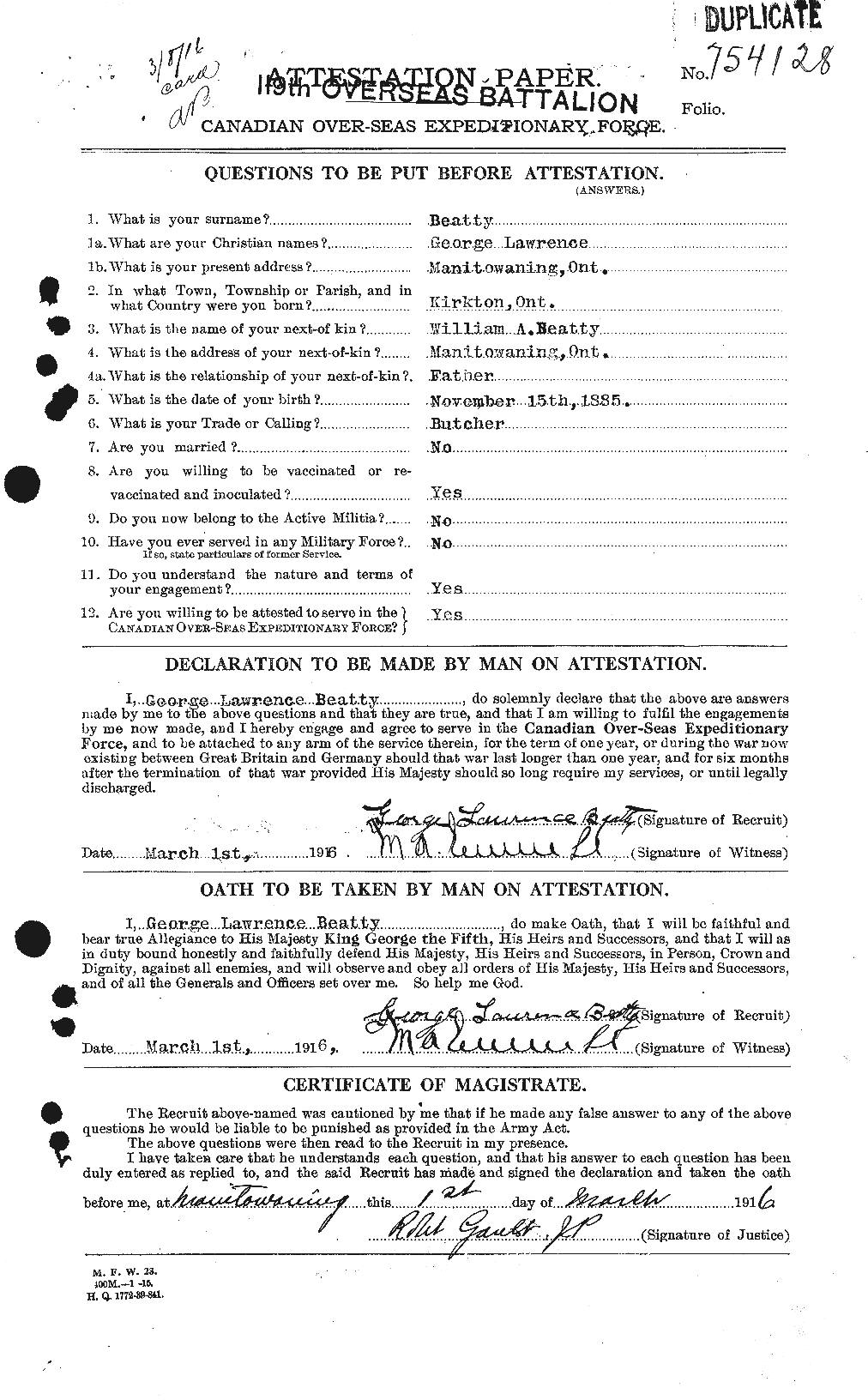 Personnel Records of the First World War - CEF 236374a