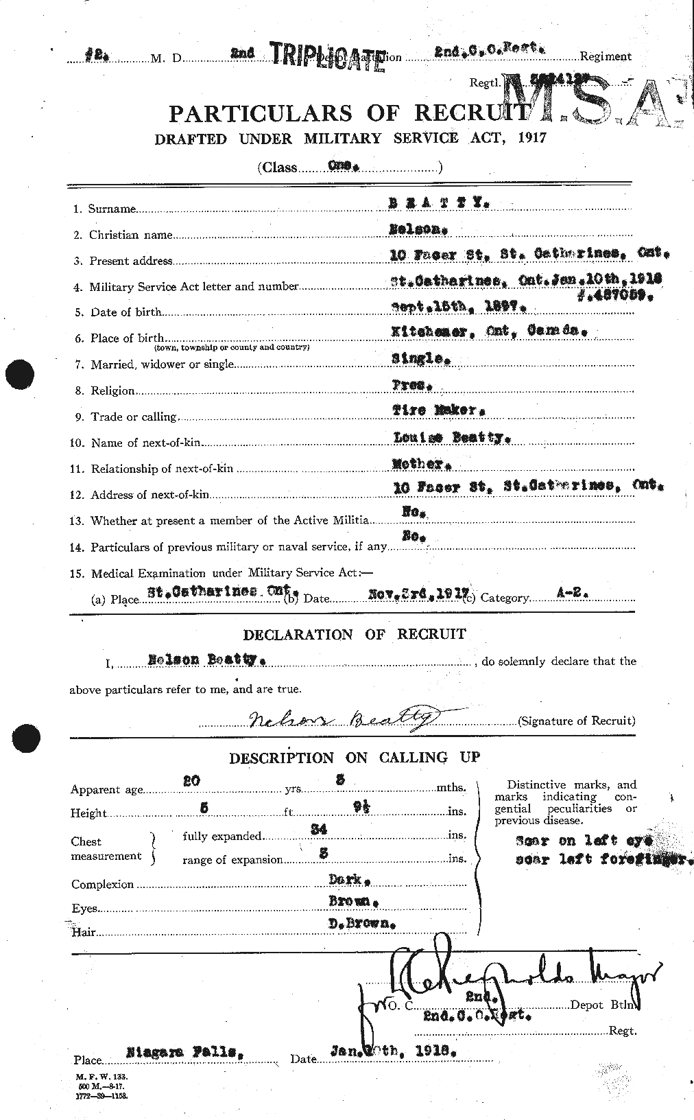 Dossiers du Personnel de la Première Guerre mondiale - CEC 236421a