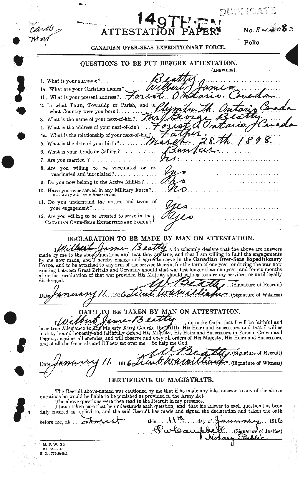 Personnel Records of the First World War - CEF 236451a