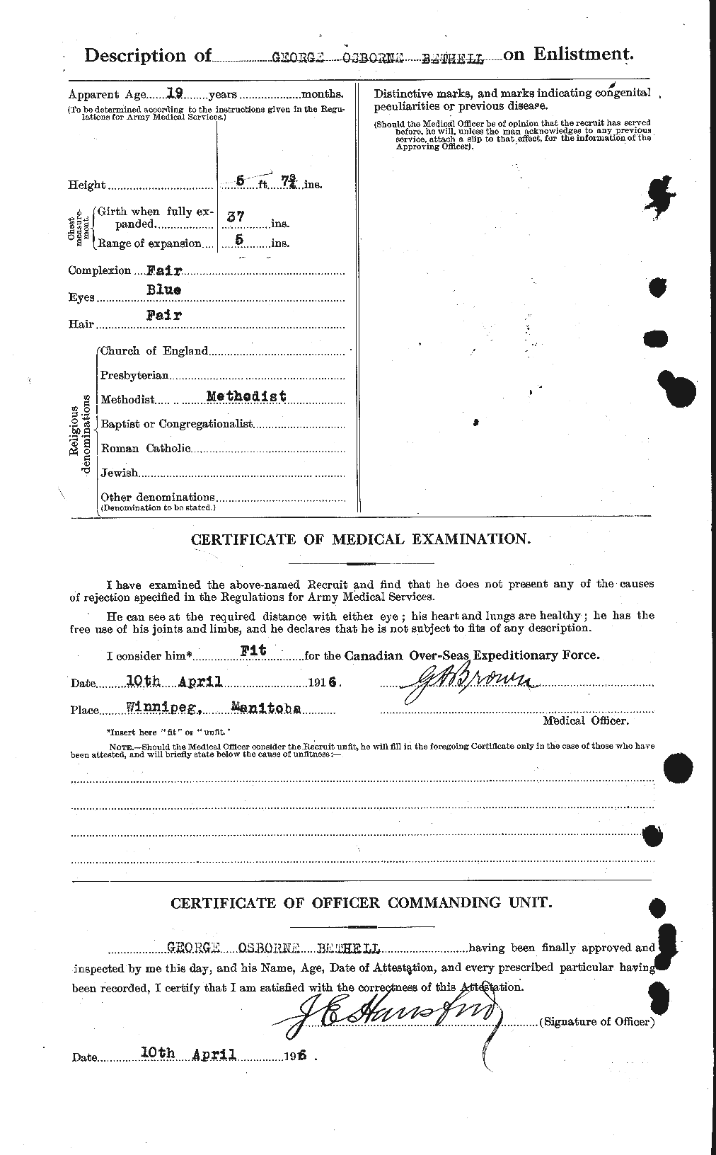 Dossiers du Personnel de la Première Guerre mondiale - CEC 236987b