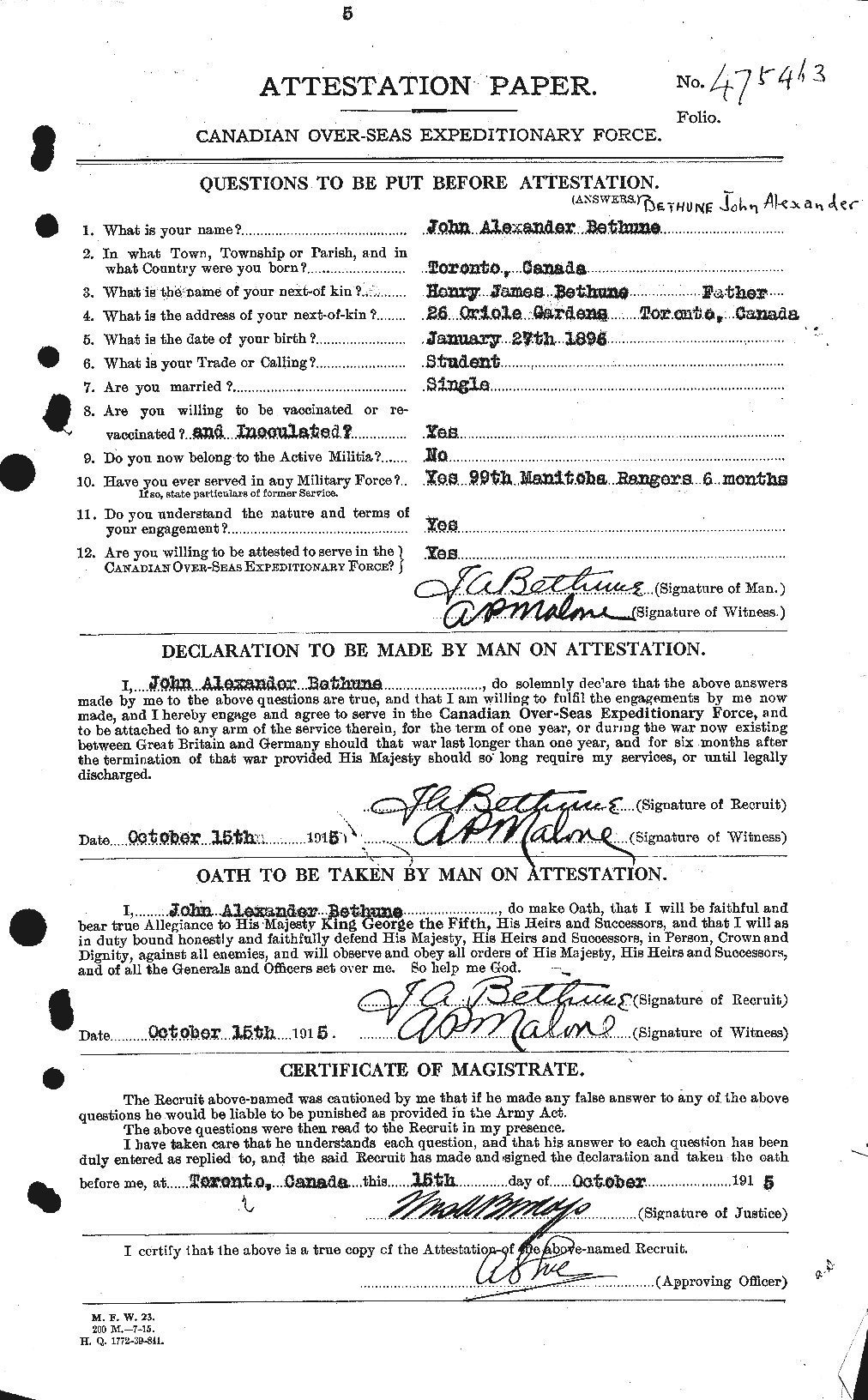 Personnel Records of the First World War - CEF 237024a