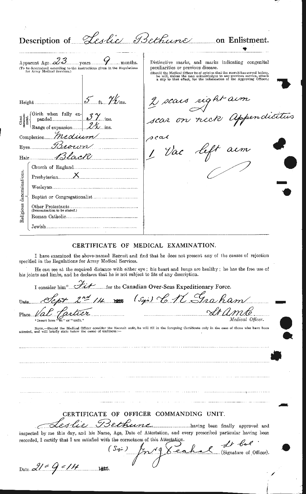 Dossiers du Personnel de la Première Guerre mondiale - CEC 237031b