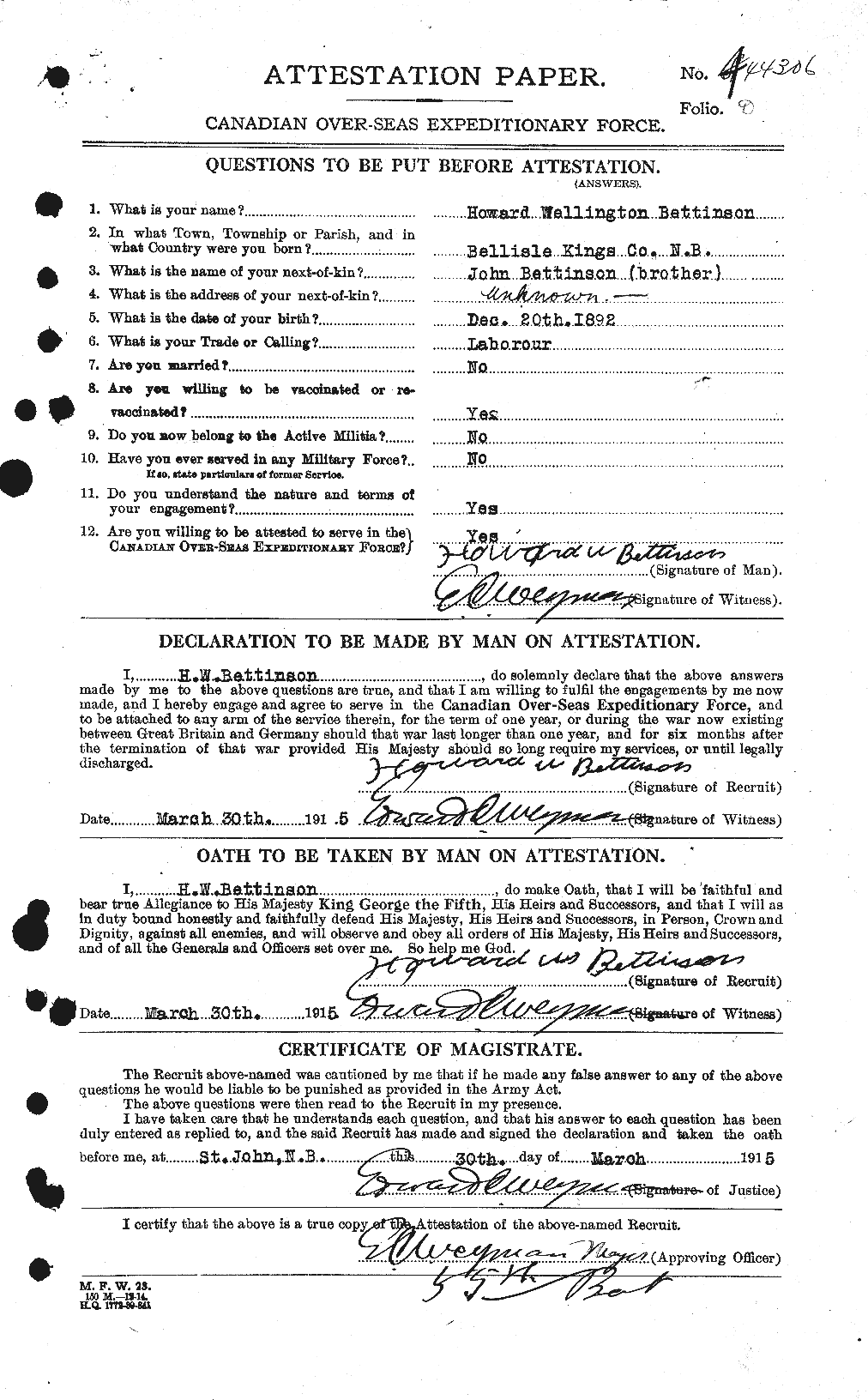 Personnel Records of the First World War - CEF 237114a