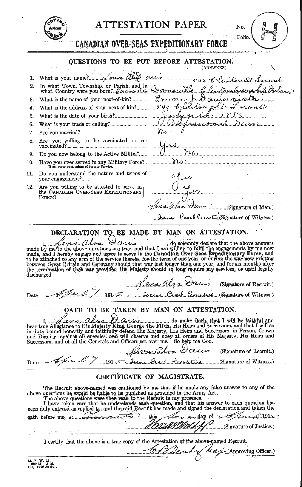 Personnel Records of the First World War - CEF 237287a