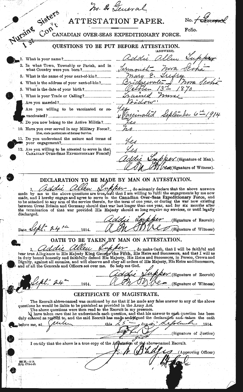 Personnel Records of the First World War - CEF 237314a