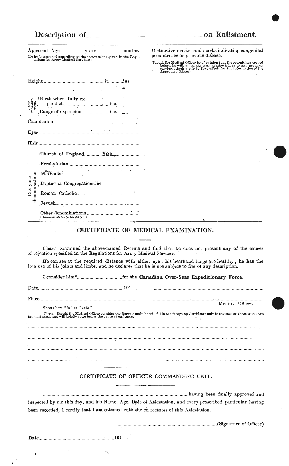 Dossiers du Personnel de la Première Guerre mondiale - CEC 237380b