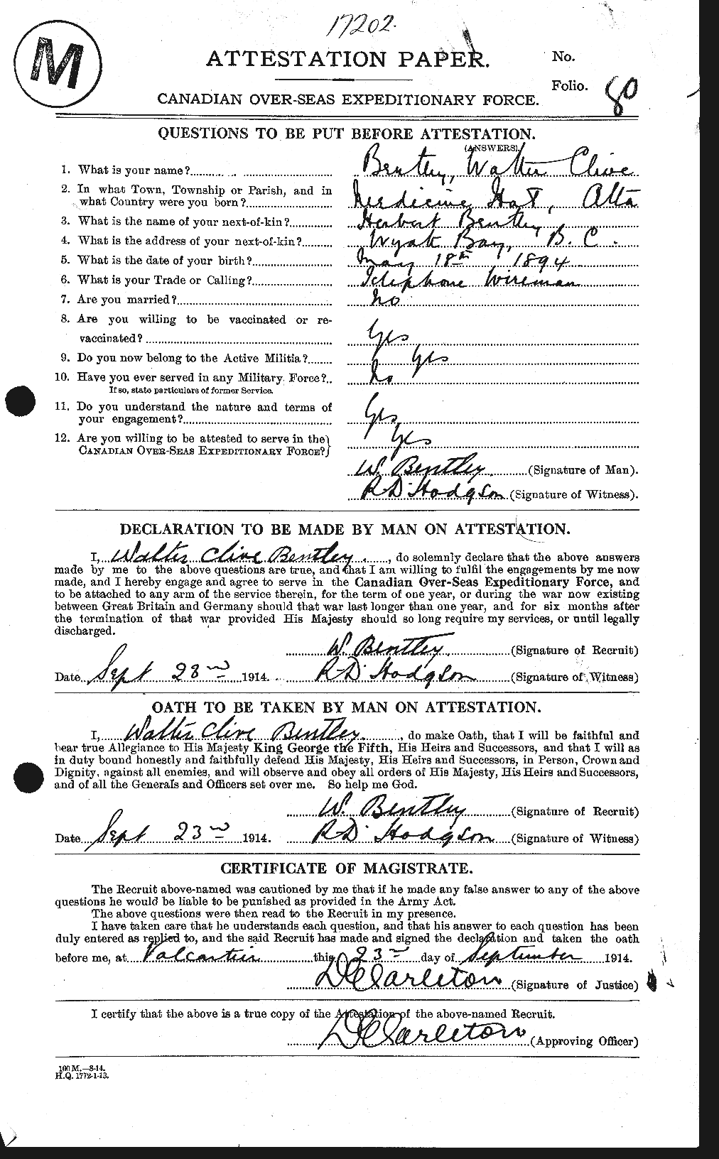 Personnel Records of the First World War - CEF 237842a
