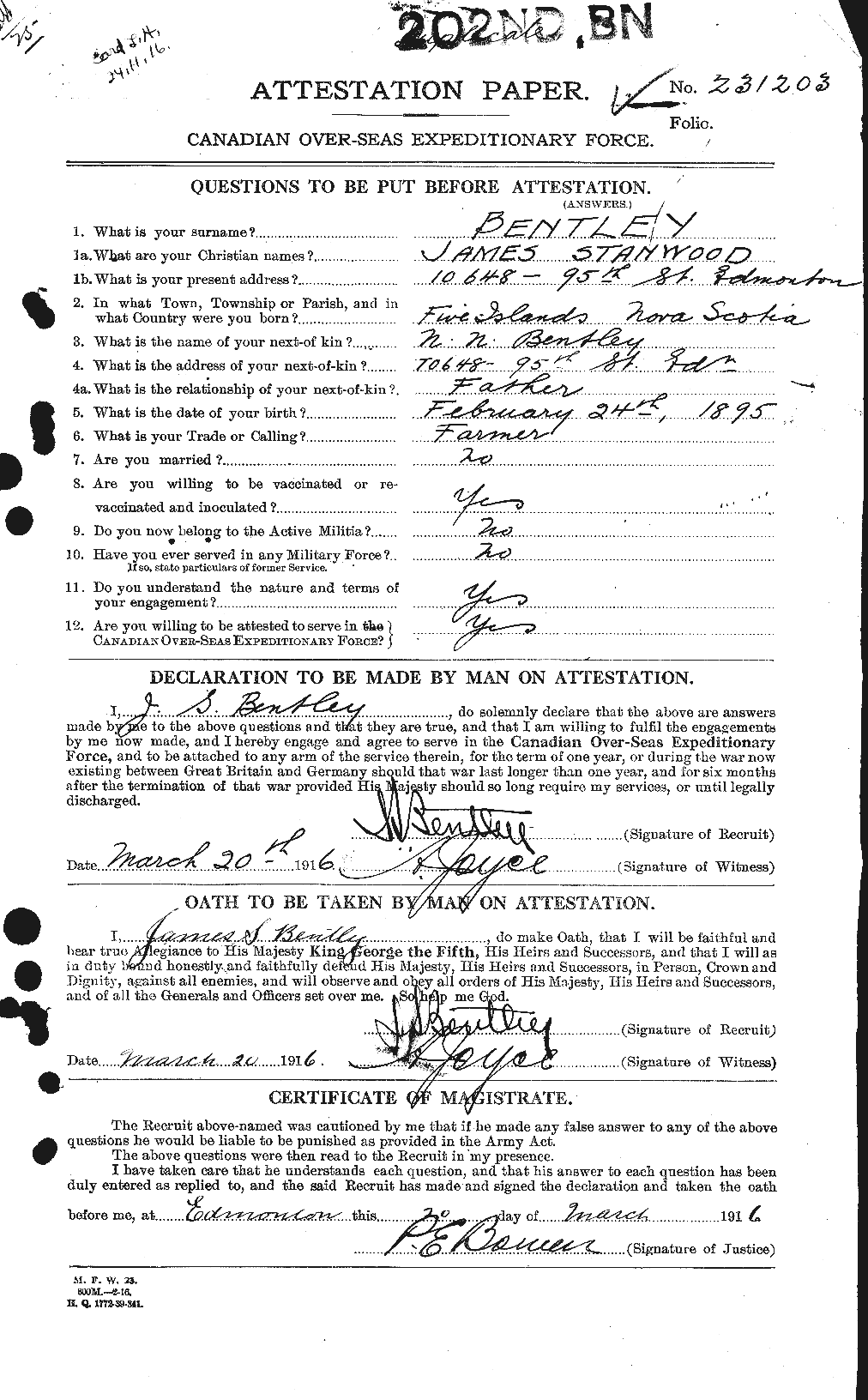 Personnel Records of the First World War - CEF 237888a