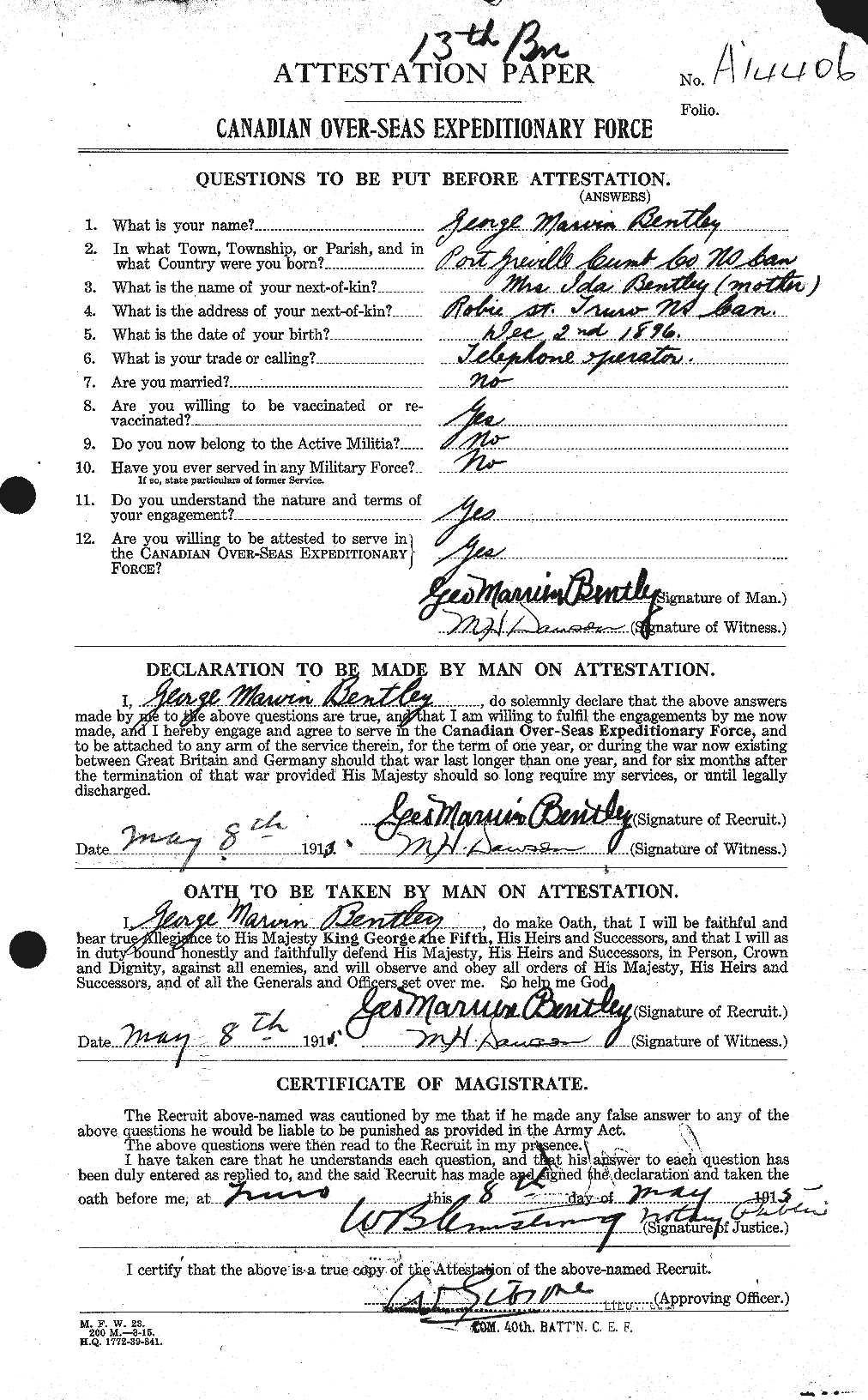 Personnel Records of the First World War - CEF 237916a