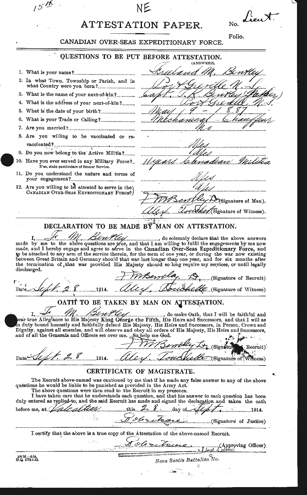 Personnel Records of the First World War - CEF 237921a