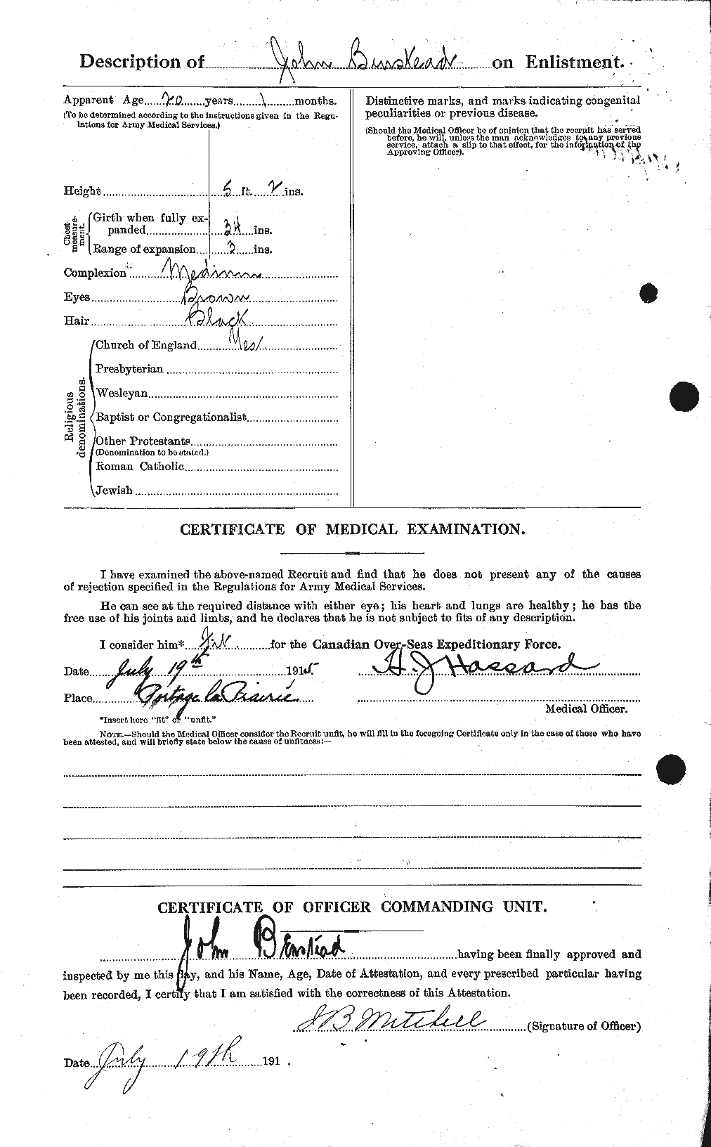 Personnel Records of the First World War - CEF 238054b