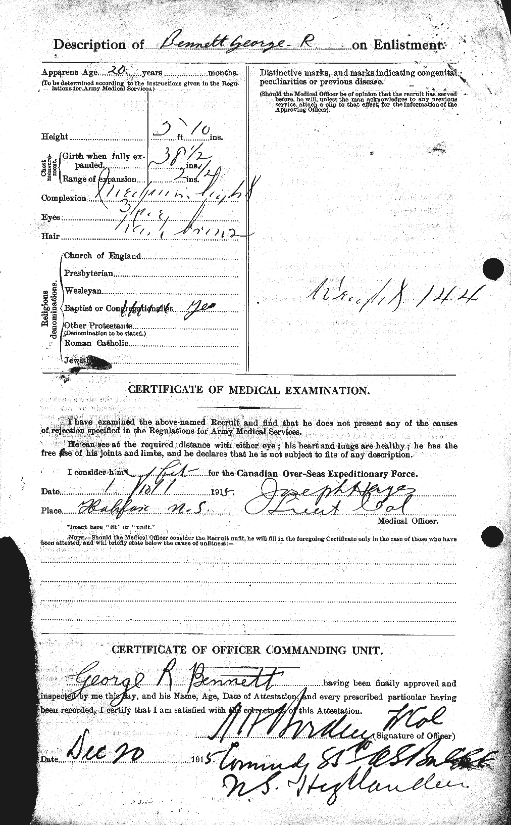 Personnel Records of the First World War - CEF 238419b