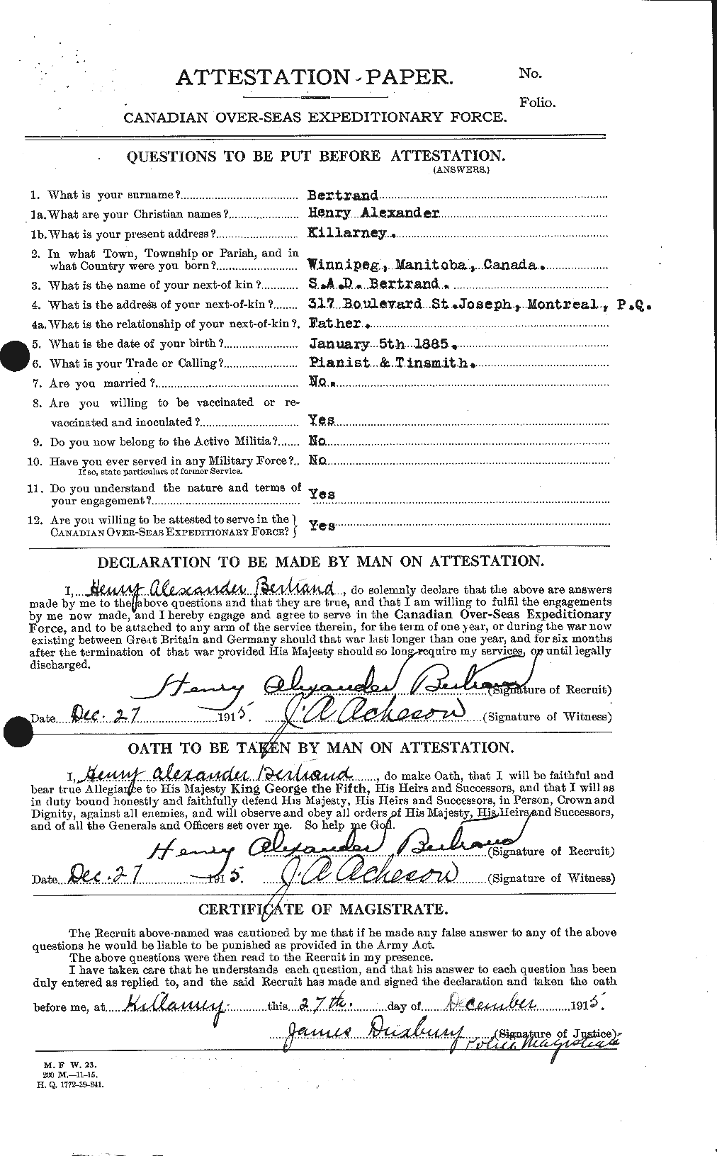 Personnel Records of the First World War - CEF 238779a