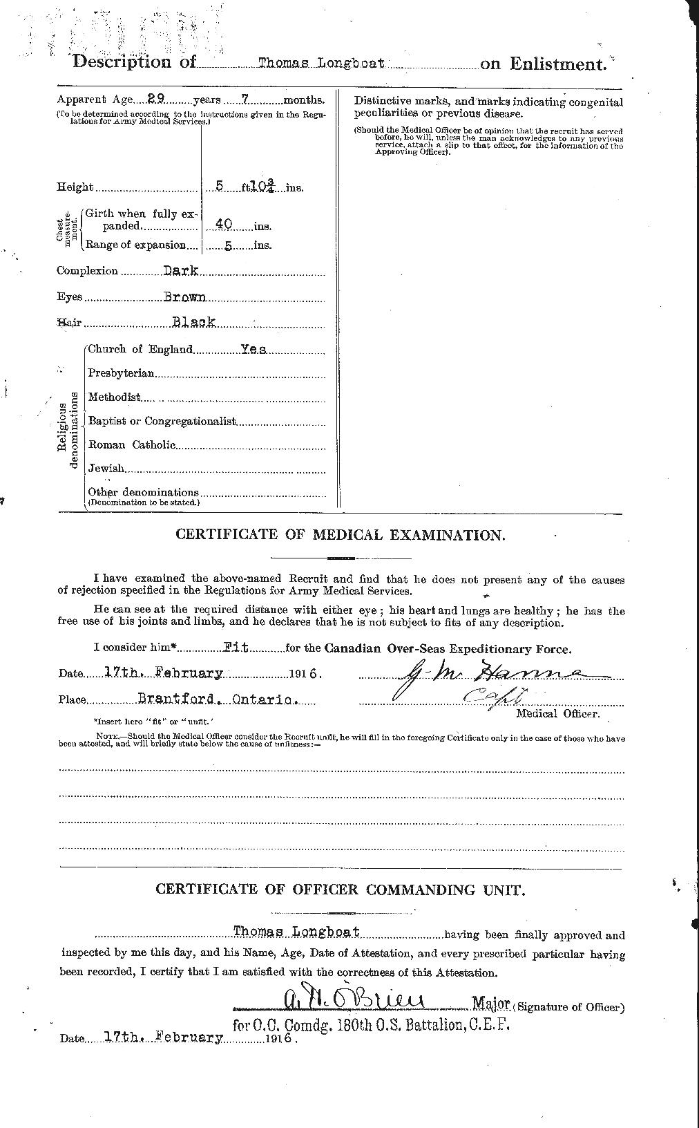 Dossiers du Personnel de la Première Guerre mondiale - CEC 238864b