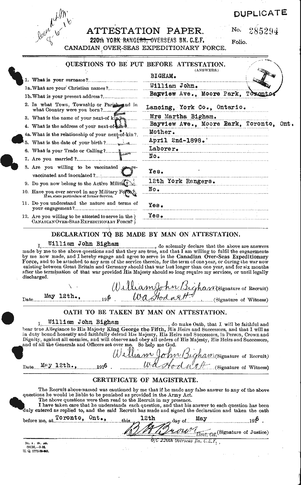 Personnel Records of the First World War - CEF 239132a