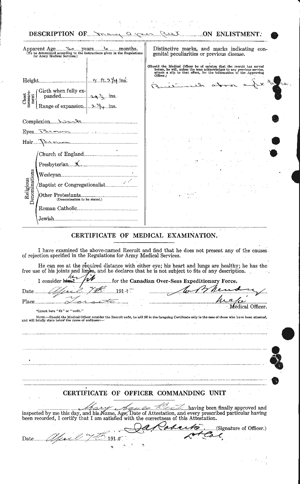 Personnel Records of the First World War - CEF 240310b