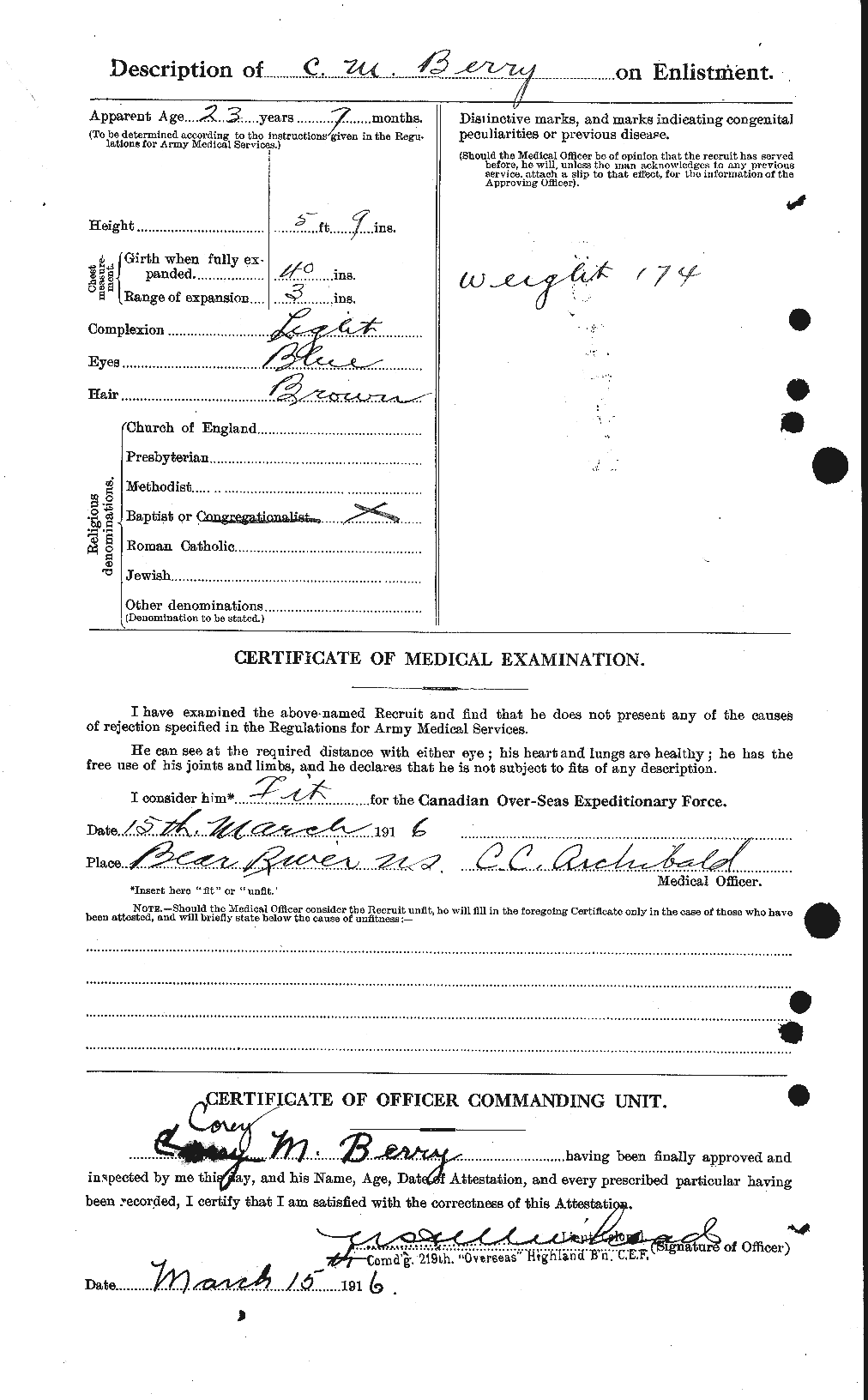 Personnel Records of the First World War - CEF 240833b