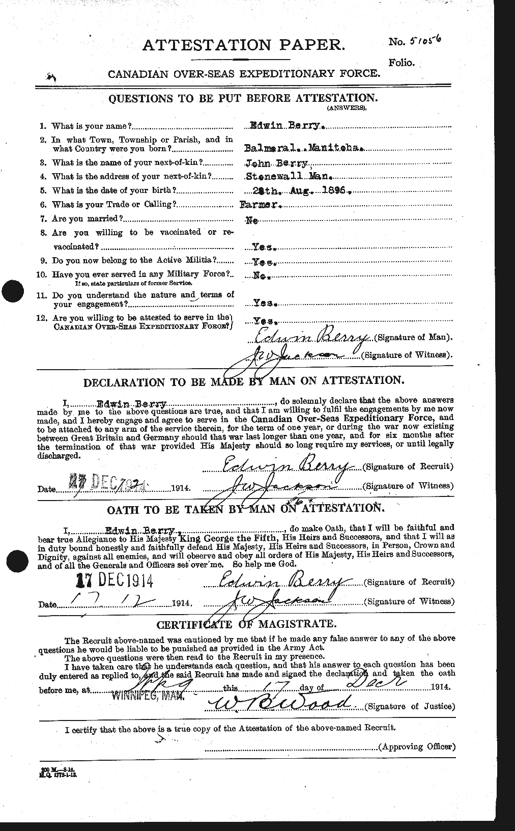 Personnel Records of the First World War - CEF 240849a