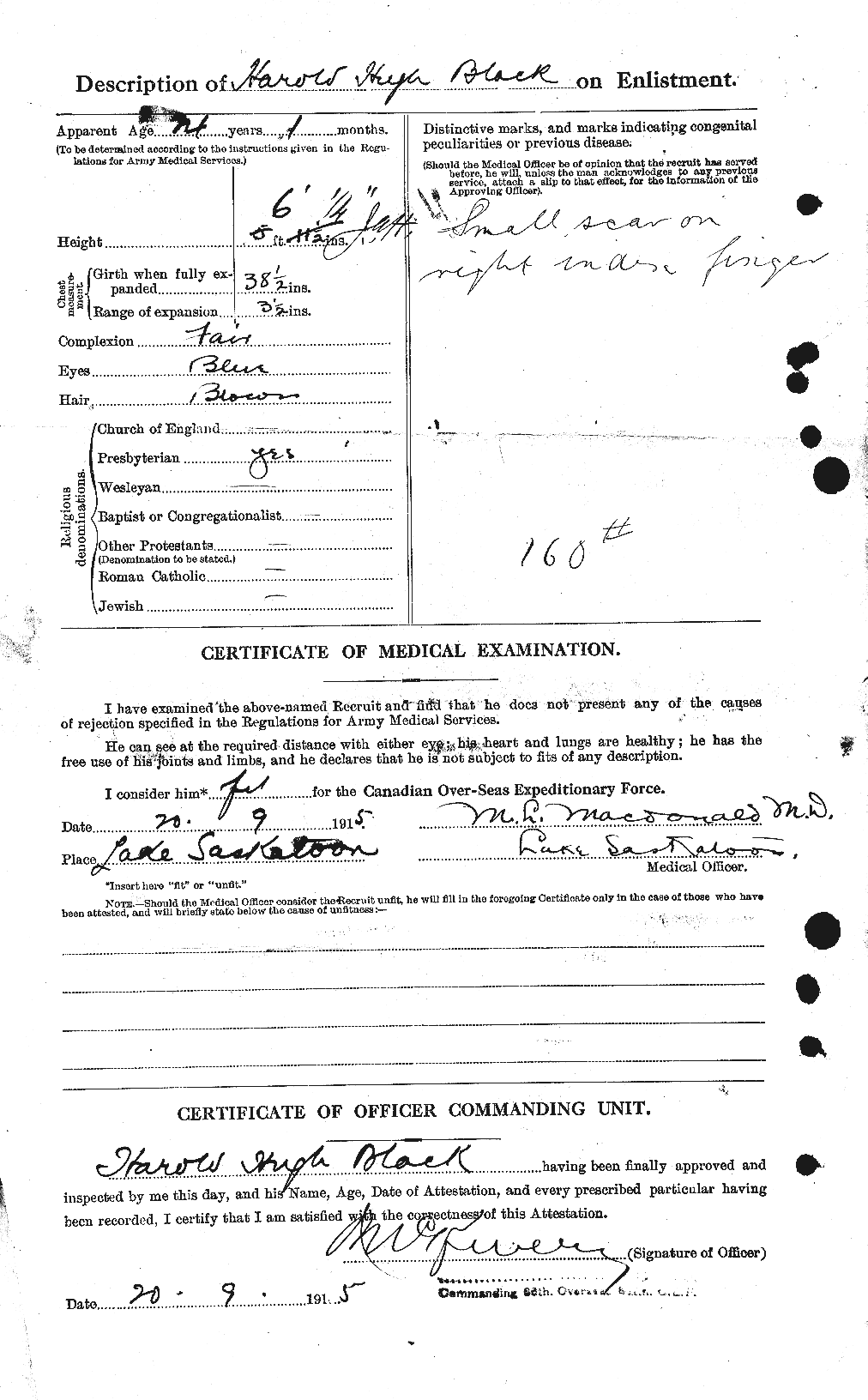 Dossiers du Personnel de la Première Guerre mondiale - CEC 241391b