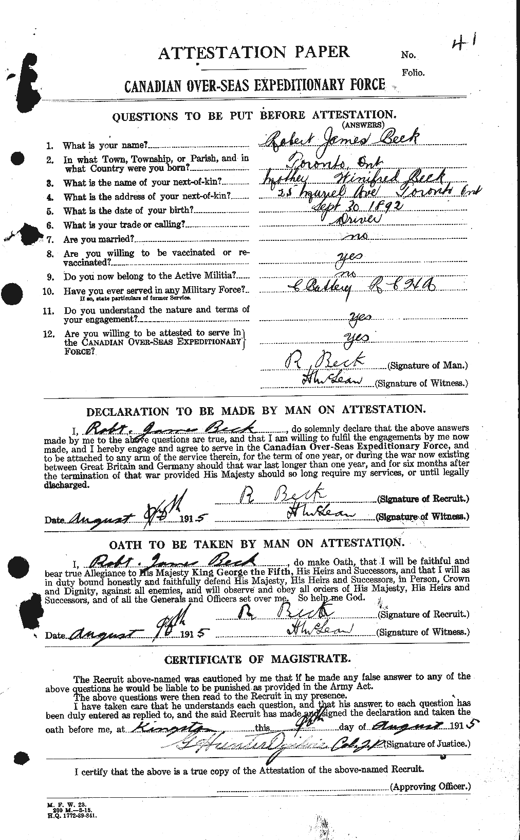 Personnel Records of the First World War - CEF 241466a