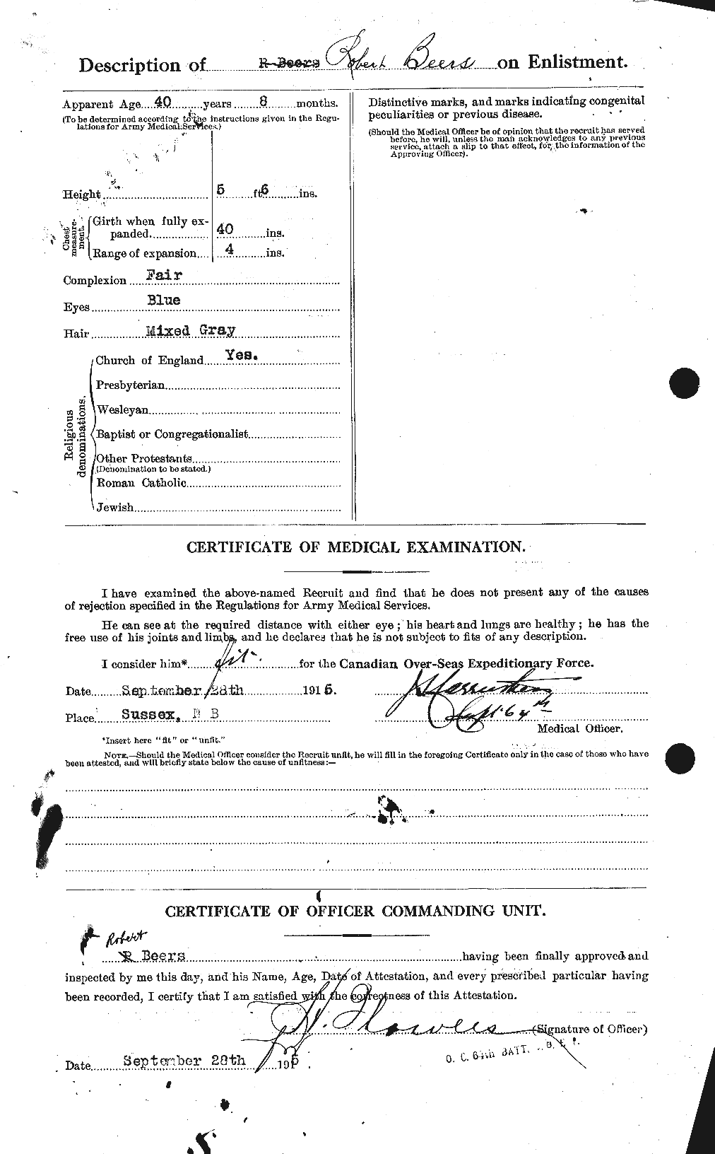 Personnel Records of the First World War - CEF 241610b