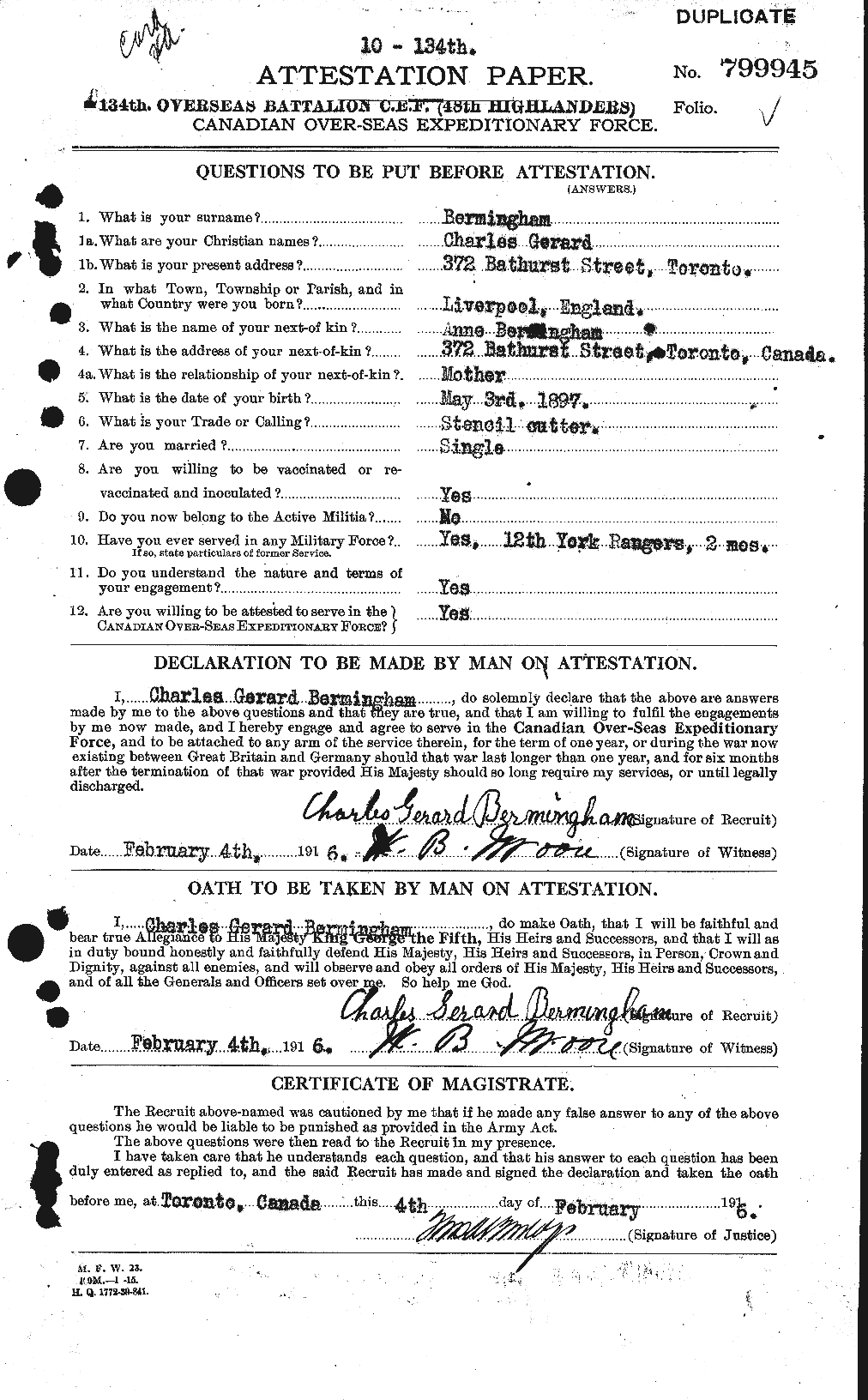 Personnel Records of the First World War - CEF 241891a