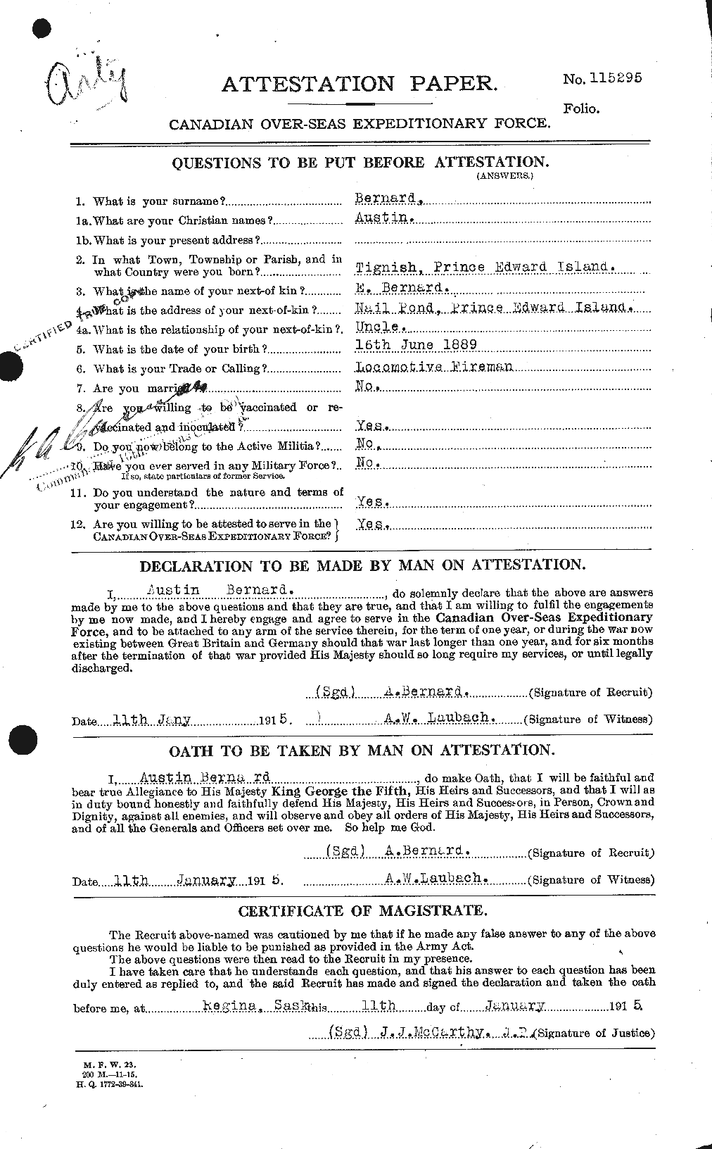 Personnel Records of the First World War - CEF 241922a
