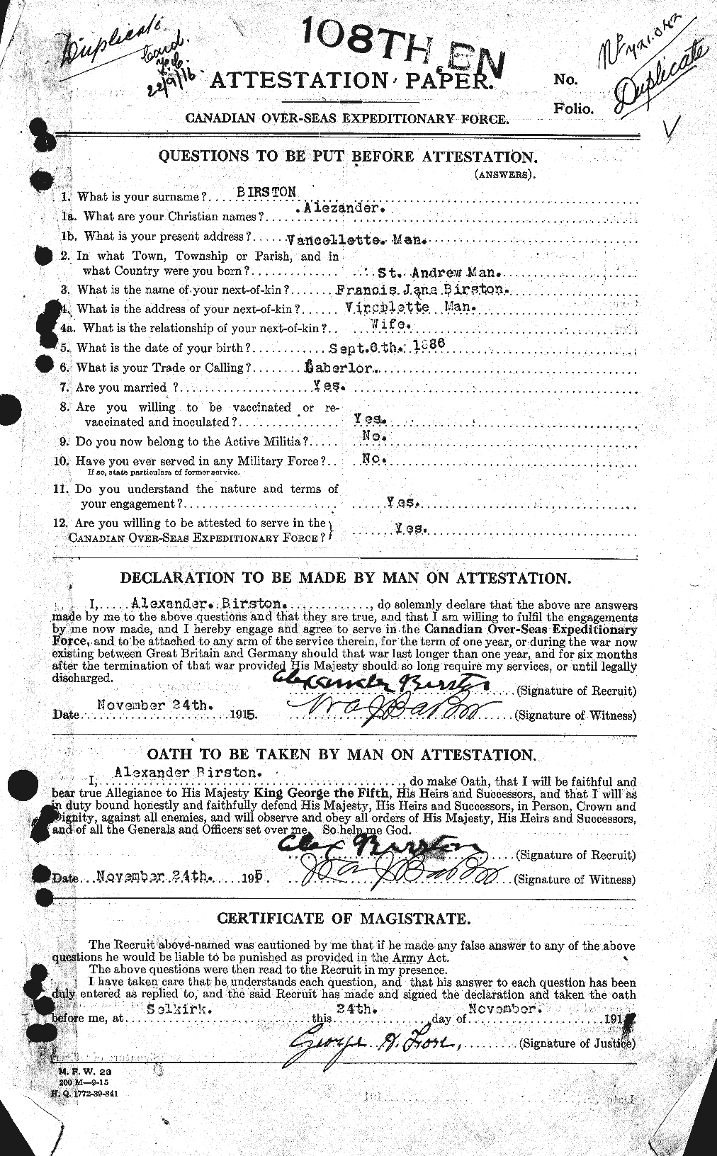 Personnel Records of the First World War - CEF 244055a