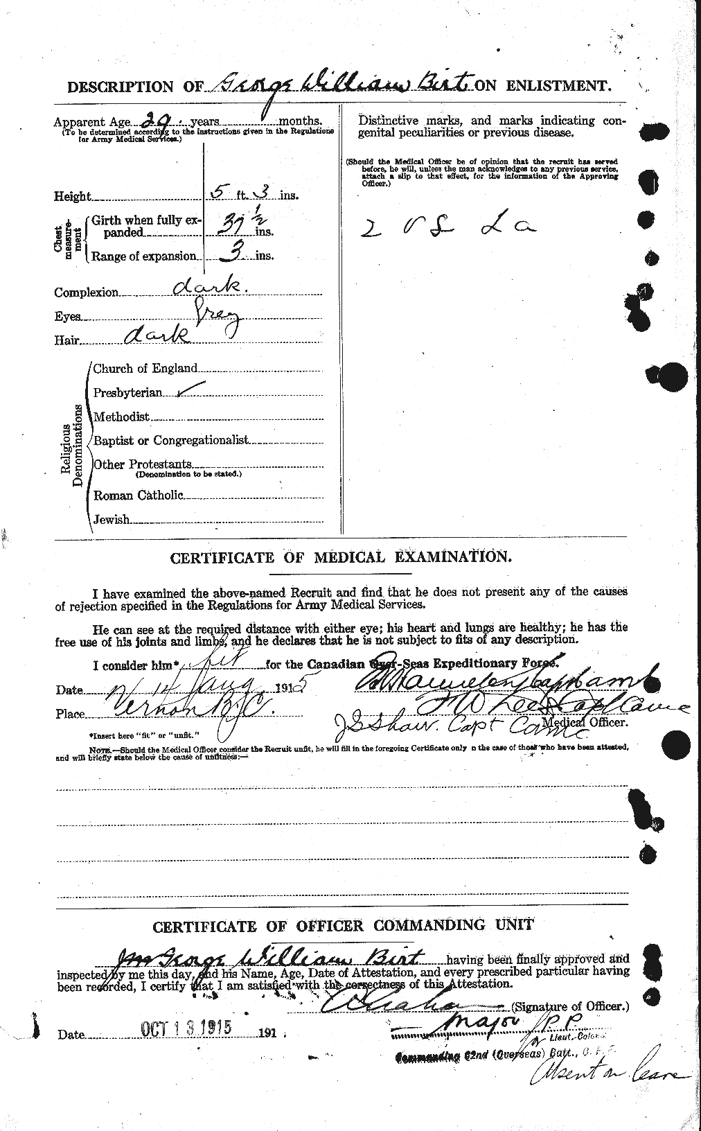 Dossiers du Personnel de la Première Guerre mondiale - CEC 244059b
