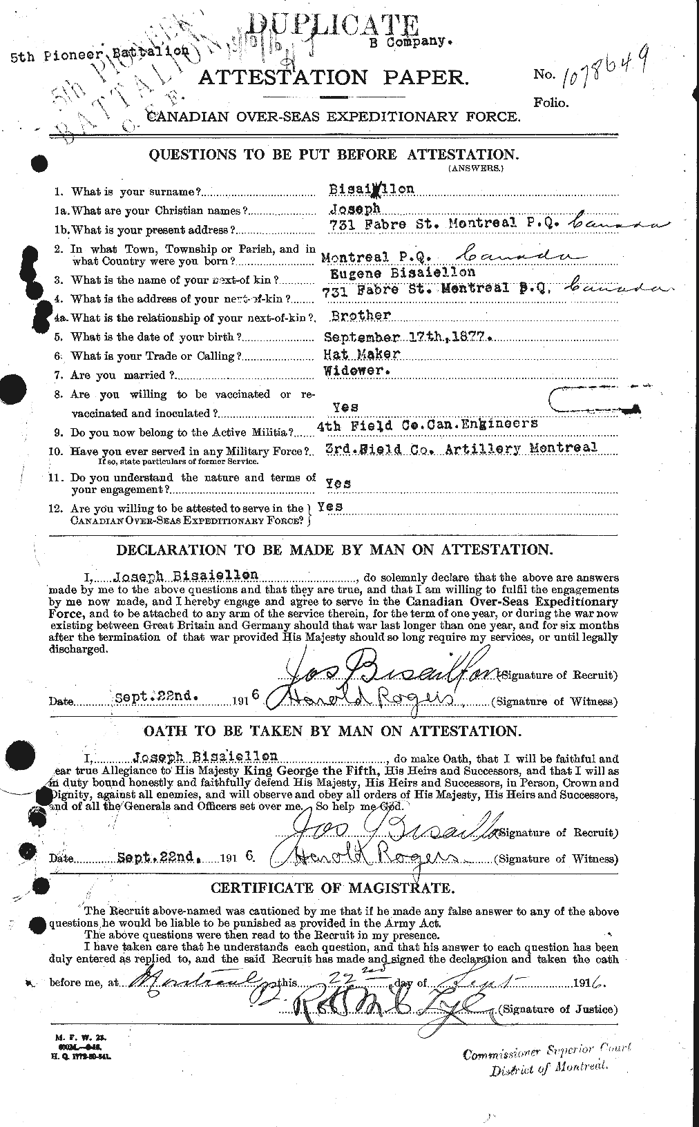 Personnel Records of the First World War - CEF 244107a