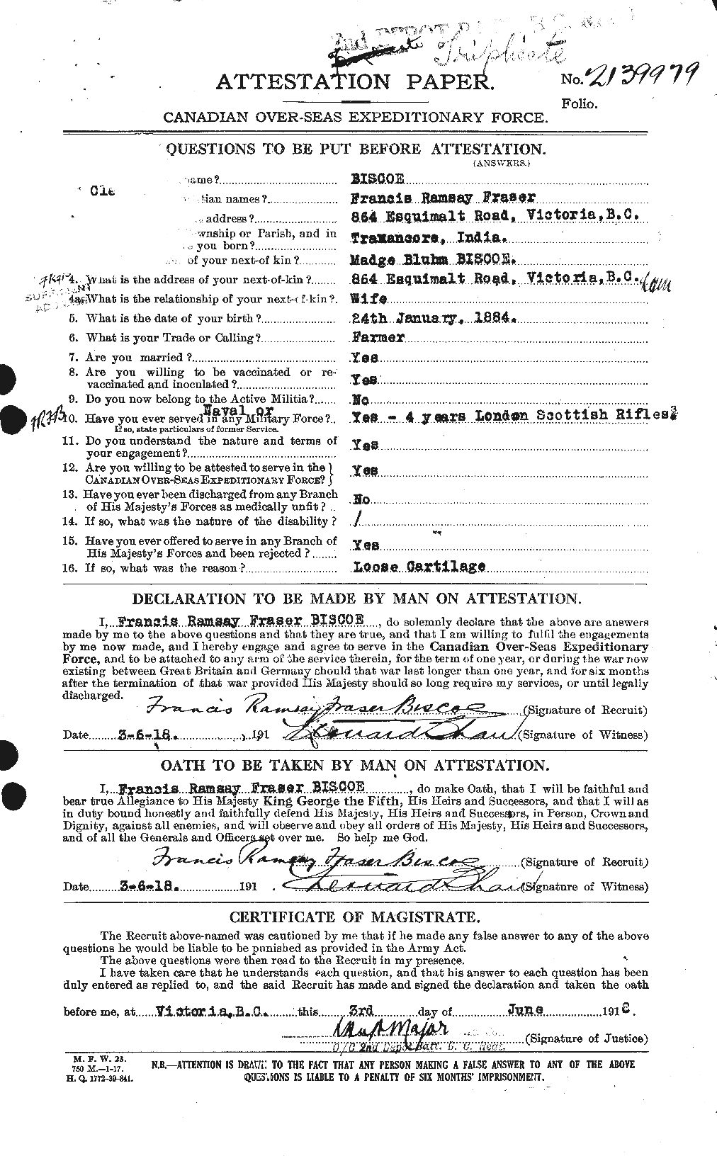Personnel Records of the First World War - CEF 244130a