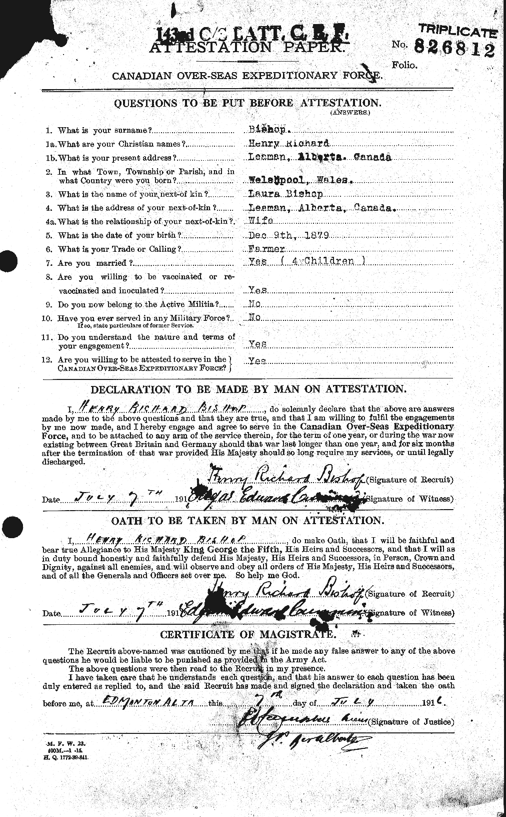 Personnel Records of the First World War - CEF 244322a