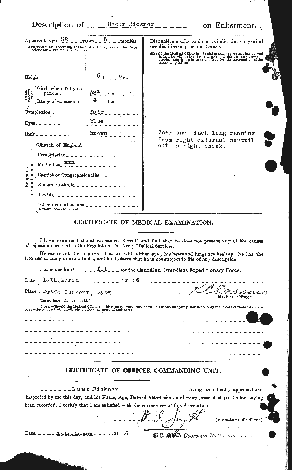 Dossiers du Personnel de la Première Guerre mondiale - CEC 244858b