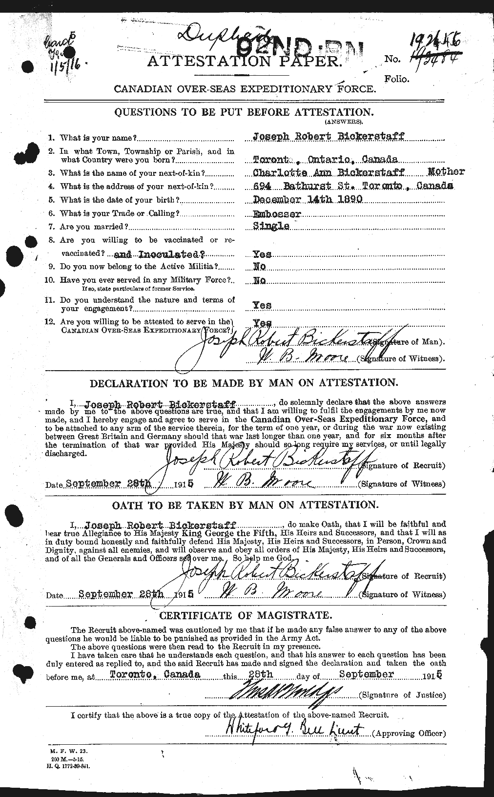 Personnel Records of the First World War - CEF 244950a