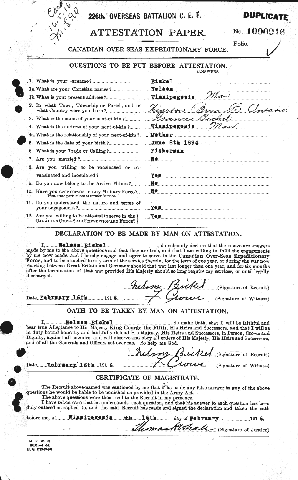 Personnel Records of the First World War - CEF 244976a