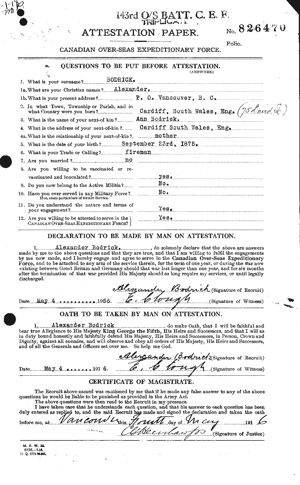 Personnel Records of the First World War - CEF 245122a