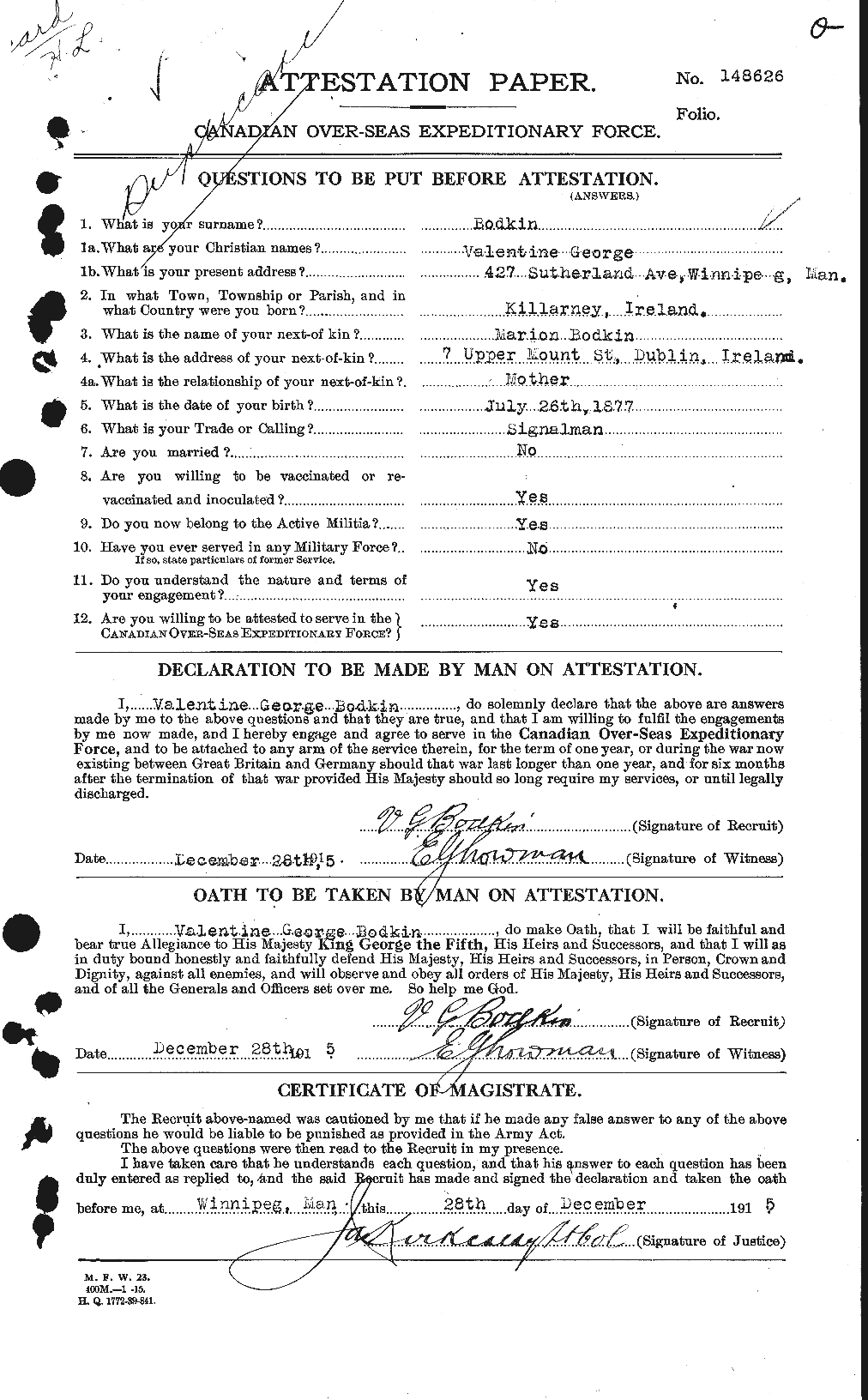 Personnel Records of the First World War - CEF 245156a